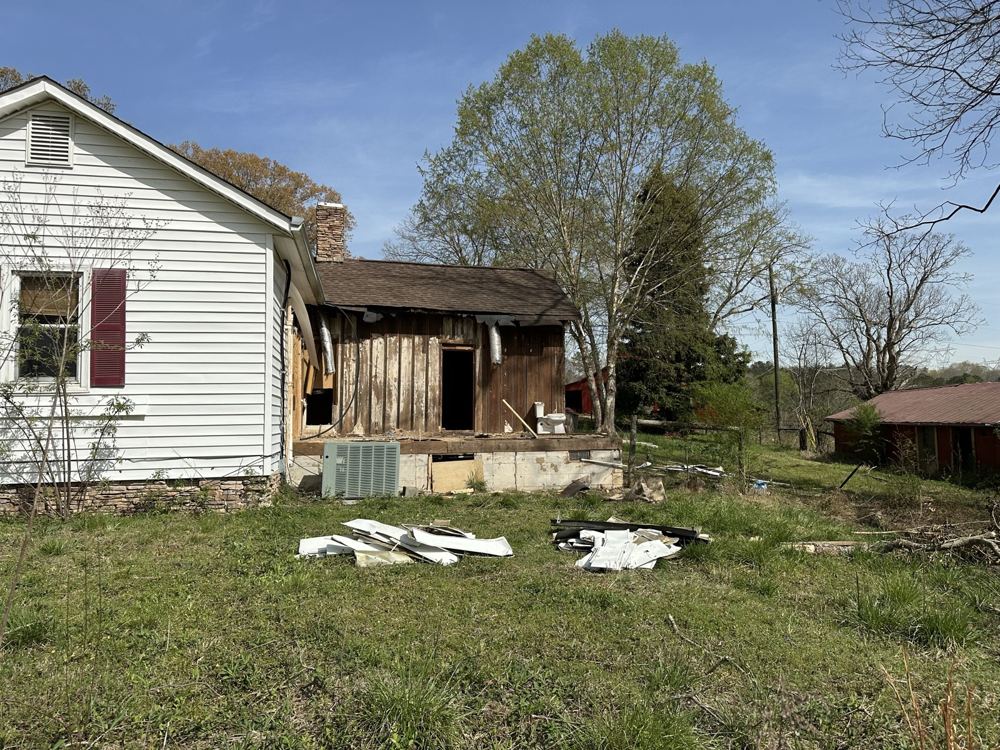 Structure demolition and site clearing on a property