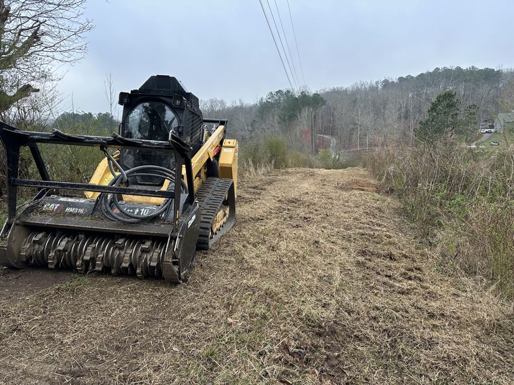 Forestry mulching — overgrowth cleared in one pass by Vaughn Lyle Contracting in West Georgia
